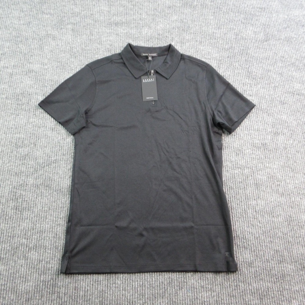 Robert Barakett Polo Shirt Mens Medium Black 1/4 Zip Montreal Pima NWT
